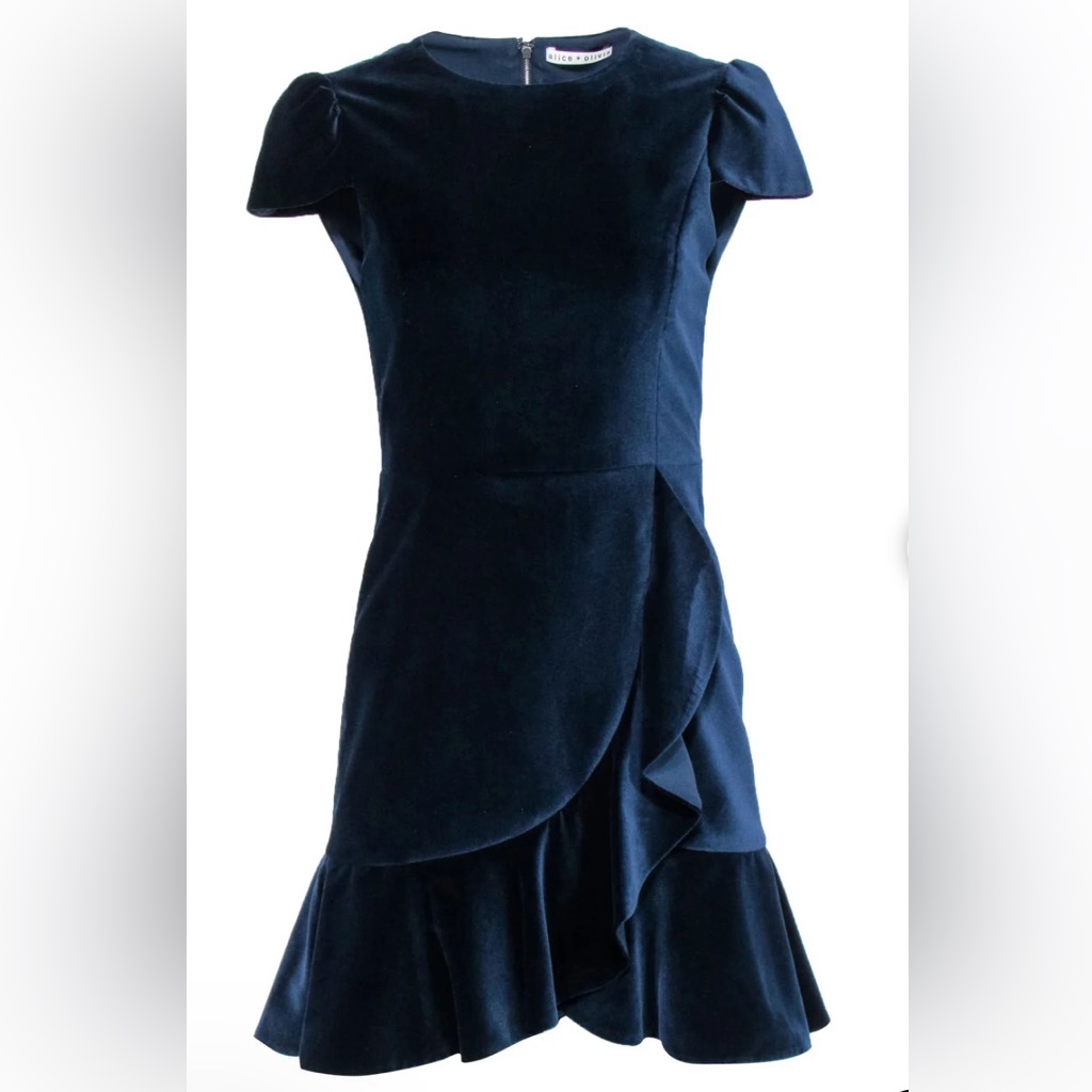 Alice + Olivia Velvet Blue Dress